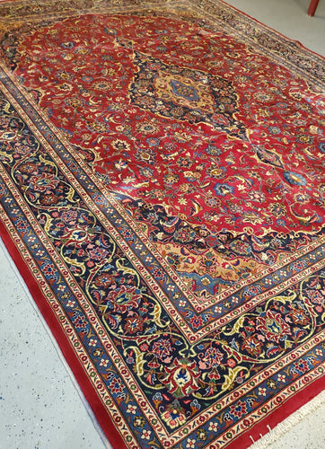 Persian Mashad Carpet, Semi Antique Rug Circa 1950s