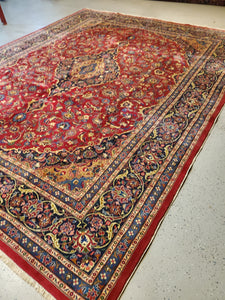 Persian Mashad Carpet, Semi Antique Rug Circa 1950s