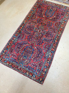 Sarouk Rug,  Circa 1920s Antique Rug Runner