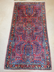 Sarouk Rug,  Circa 1920s Antique Rug Runner