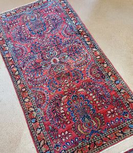 Sarouk Rug,  Circa 1920s Antique Rug Runner